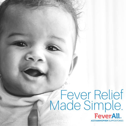 Feverall Infant Acetaminophen Suppositories 6 Rectal Suppositories 80mg Each Pain Reliever/Fever Reducer. Paraben Free, No Artificial Colors or Other preservatives. Ages 6-36 Months (Pack of 2) - Maple Wellness Supplements