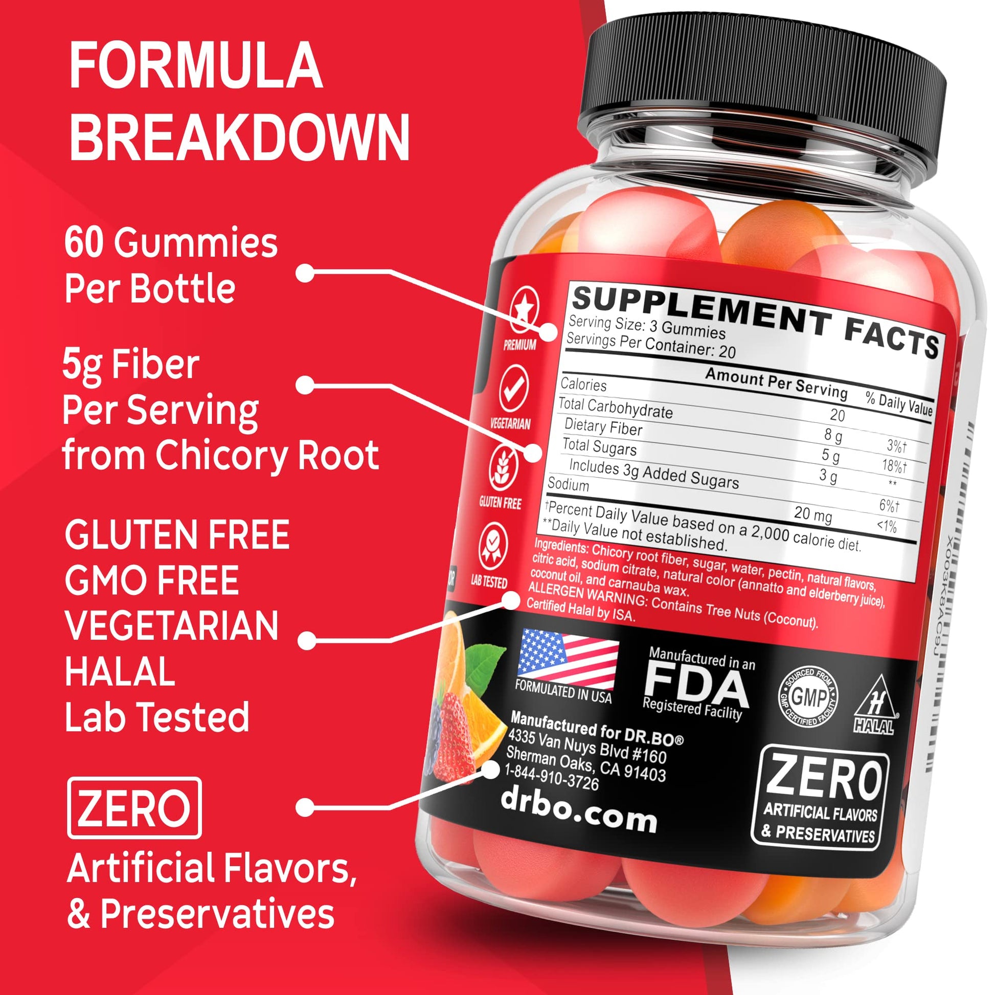 Fiber Gummies for Adults & Kids - Tasty Gummy Prebiotic Fiber Supplement for Max Digest - Maple Wellness Supplements