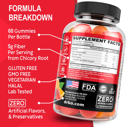 Fiber Gummies for Adults & Kids - Tasty Gummy Prebiotic Fiber Supplement for Max Digest - Maple Wellness Supplements