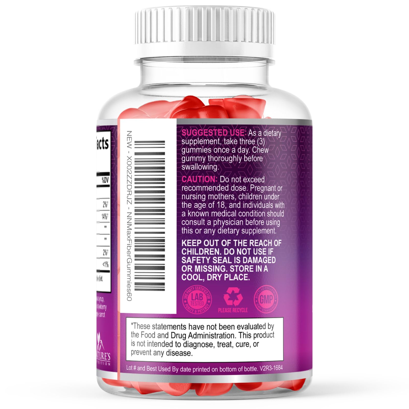 Fiber Gummies for Adults - Soluble Fiber 4g Per Serving - Plant-Based Prebiotic Fiber Supplement for Digestive Health, Gut Health, & Regularity Support - Vegan Gummy - Maple Wellness Supplements