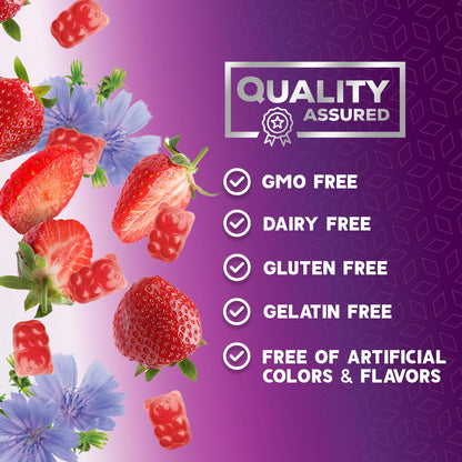 Fiber Gummies for Adults - Soluble Fiber 4g Per Serving - Plant-Based Prebiotic Fiber Supplement for Digestive Health, Gut Health, & Regularity Support - Vegan Gummy - Maple Wellness Supplements