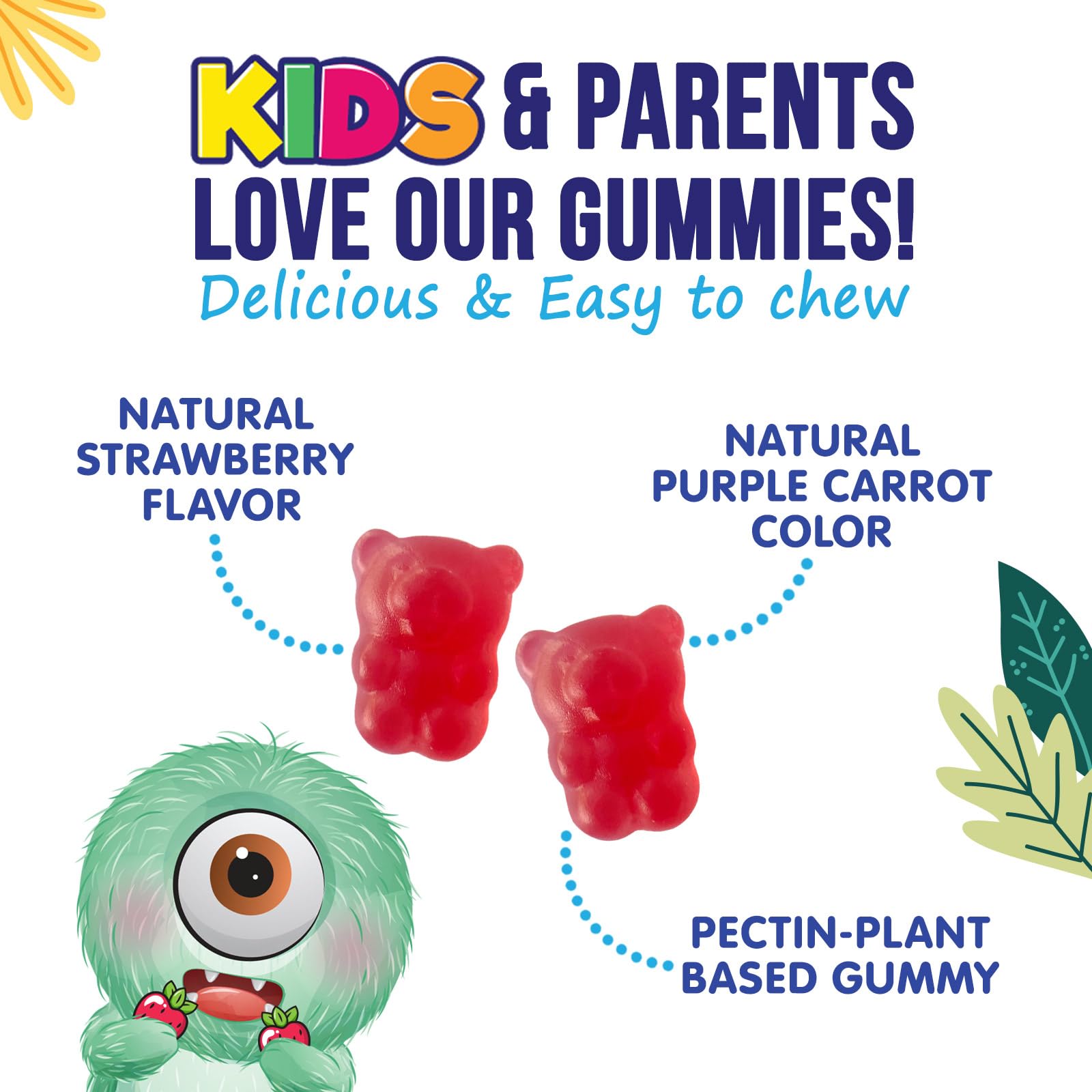 Fiber Gummies for Kids 4g Per Serving - Daily Fiber Gummy Supplement for Kids - Soluble Inulin Prebiotic Gummy for Digestive Health Support - Plant-Based Regularity - Maple Wellness Supplements