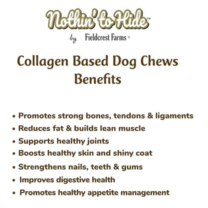Fieldcrest Farms Nothin’ to Hide Collagen & Bully Small Rolls, 5 Inch, Beef Bully Flavor, Highly Digestible Chews That Support Skin, Coat, Joints & Muscles, for Moderate Chewers Under 25 Lbs, 2 Pack - Maple Wellness Supplements