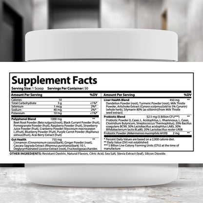 Finessa Digestive Probiotic Drink - 2in1 Digestive Health, Liver Cleanse Detox & Repair | Constipation, Gas and Bloating Relief | Gut Health Blend with Prebiotics & Probiotics - Maple Wellness Supplements