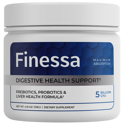 Finessa Digestive Probiotic Drink - 2in1 Digestive Health, Liver Cleanse Detox & Repair | Constipation, Gas and Bloating Relief | Gut Health Blend with Prebiotics & Probiotics - Maple Wellness Supplements