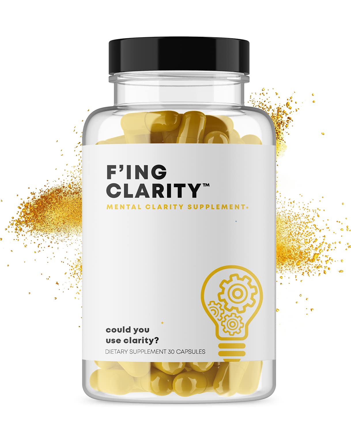 F'ing Clarity - Clarity, Memory + Brain Boosting Nootropic Supplement | Bacopa Extract, Phosphatidylserine 20%, Gingko Biloba Extract, Rhodiola Rosea Extract, DMAE Bitrartrate, B-12, Huperzine A - Maple Wellness Supplements
