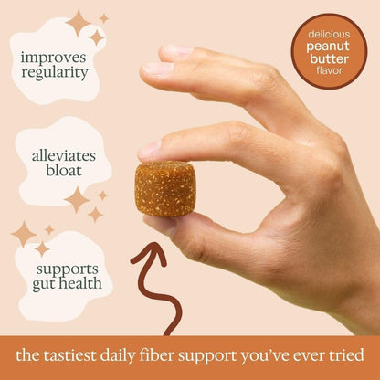 Fiome Fiber Bites - 5g Daily Fiber Supplement - Supports Regularity, Digestion and Gut Health - All Natural Ingredients, 30 Servings, Peanut Butter Flavor - Maple Wellness Supplements