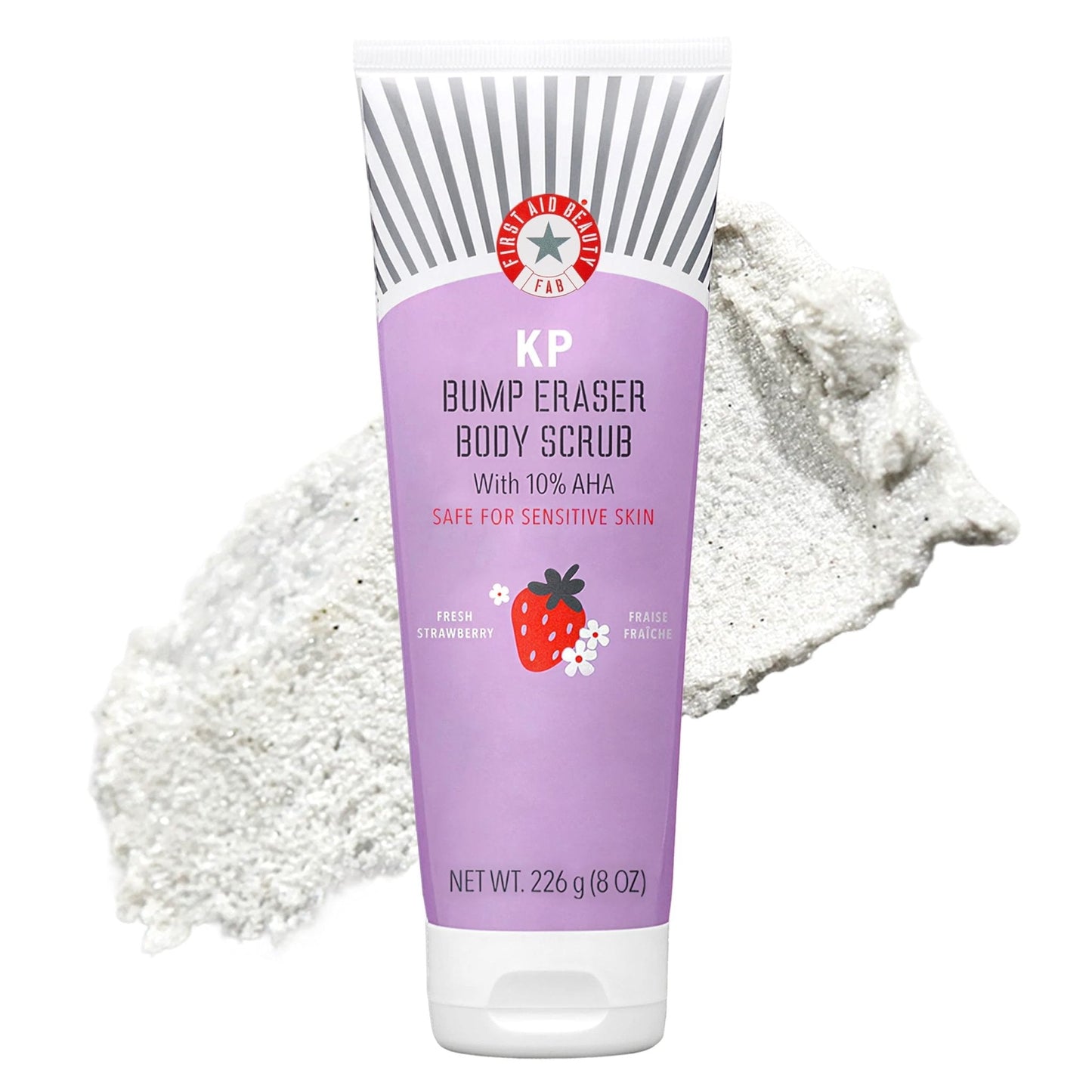 First Aid Beauty - KP Bump Eraser Body Scrub with 10% AHA, Keratosis Pilaris Exfoliator with Glycolic and Lactic acids, Helps Reduce Chicken Skin Bumps - Maple Wellness Supplements