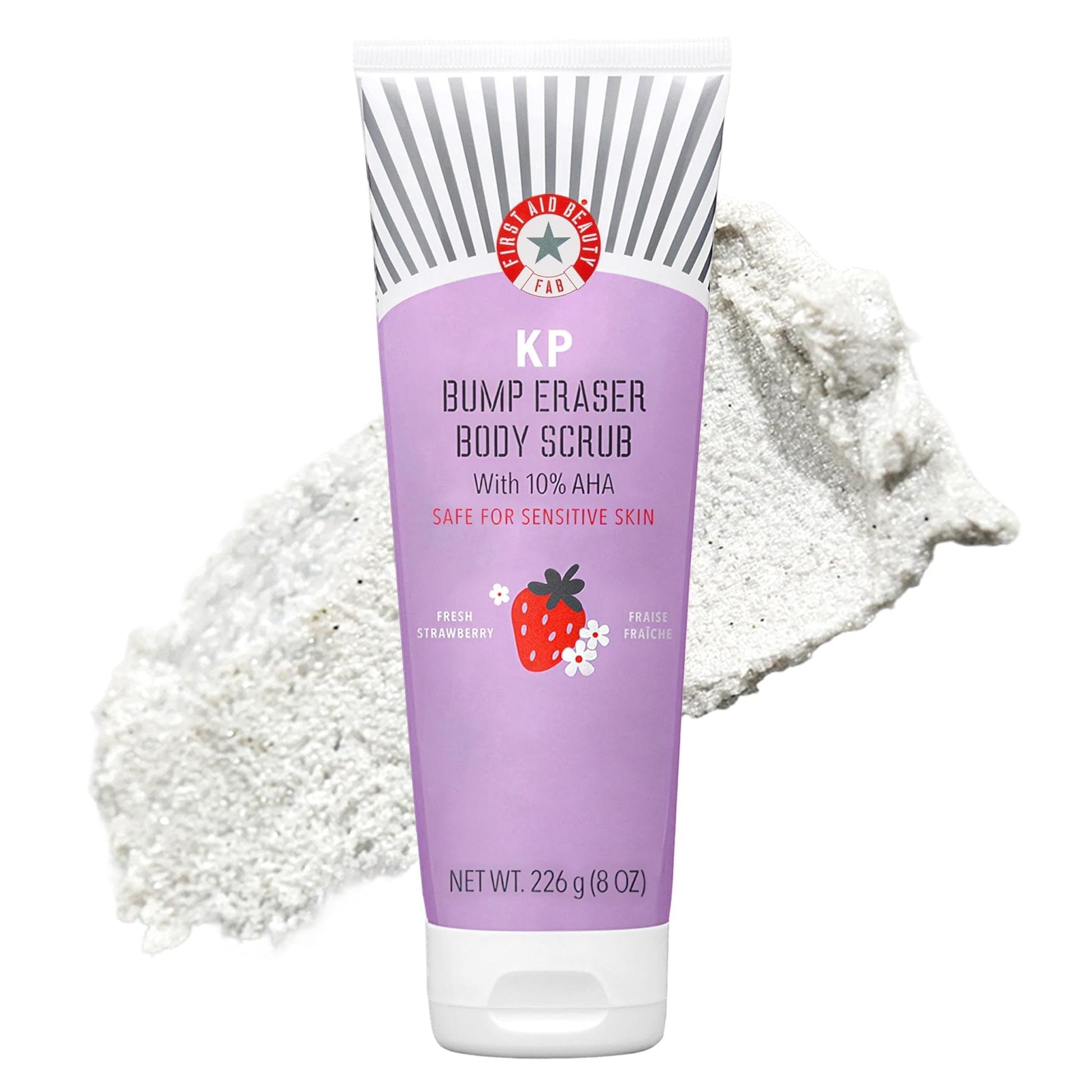 First Aid Beauty - KP Bump Eraser Body Scrub with 10% AHA, Keratosis Pilaris Exfoliator with Glycolic and Lactic acids, Helps Reduce Chicken Skin Bumps - Maple Wellness Supplements