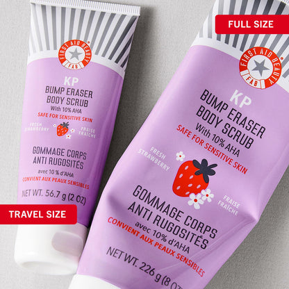 First Aid Beauty - KP Bump Eraser Body Scrub with 10% AHA, Keratosis Pilaris Exfoliator with Glycolic and Lactic acids, Helps Reduce Chicken Skin Bumps - Maple Wellness Supplements