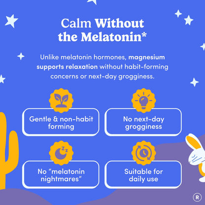 FIRST DAY Kids Magnesium Citrate Gummies (Ages 4+) with No Melatonin | Calm Kids Magnesium Gummies | Bedtime Supplement for Better Sleep with Suntheanine - Maple Wellness Supplements