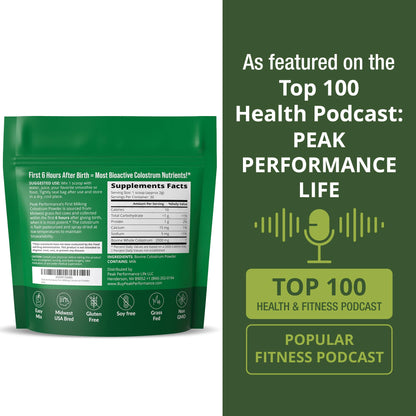 First Milking Colostrum Powder from Grass Fed USA Cows Milked Within 6 Hours of Giving Birth to Get the Most Bioactive Nutrients. High Immunoglobulin Non-GMO Bovine Colostrum Supplement for Humans - Maple Wellness Supplements