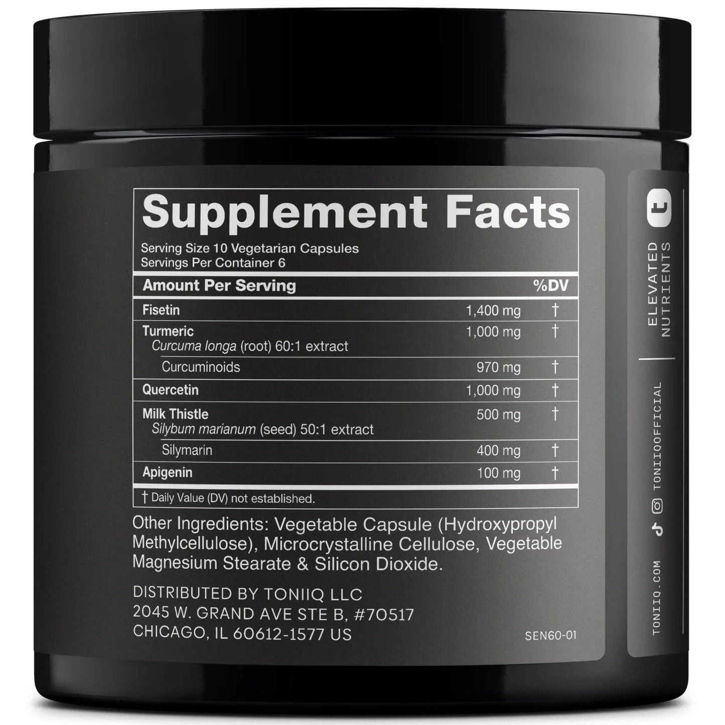 Fisetin Supplement – Senolytic Supplement Ultra High Potency 4,000mg with Quercetin, Curcumin 97%, Apigenin & Milk Thistle – High Strength Blend – Third-Party Lab Tested – 3 Month Supply - Maple Wellness Supplements