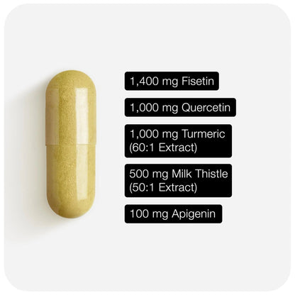 Fisetin Supplement – Senolytic Supplement Ultra High Potency 4,000mg with Quercetin, Curcumin 97%, Apigenin & Milk Thistle – High Strength Blend – Third-Party Lab Tested – 3 Month Supply - Maple Wellness Supplements