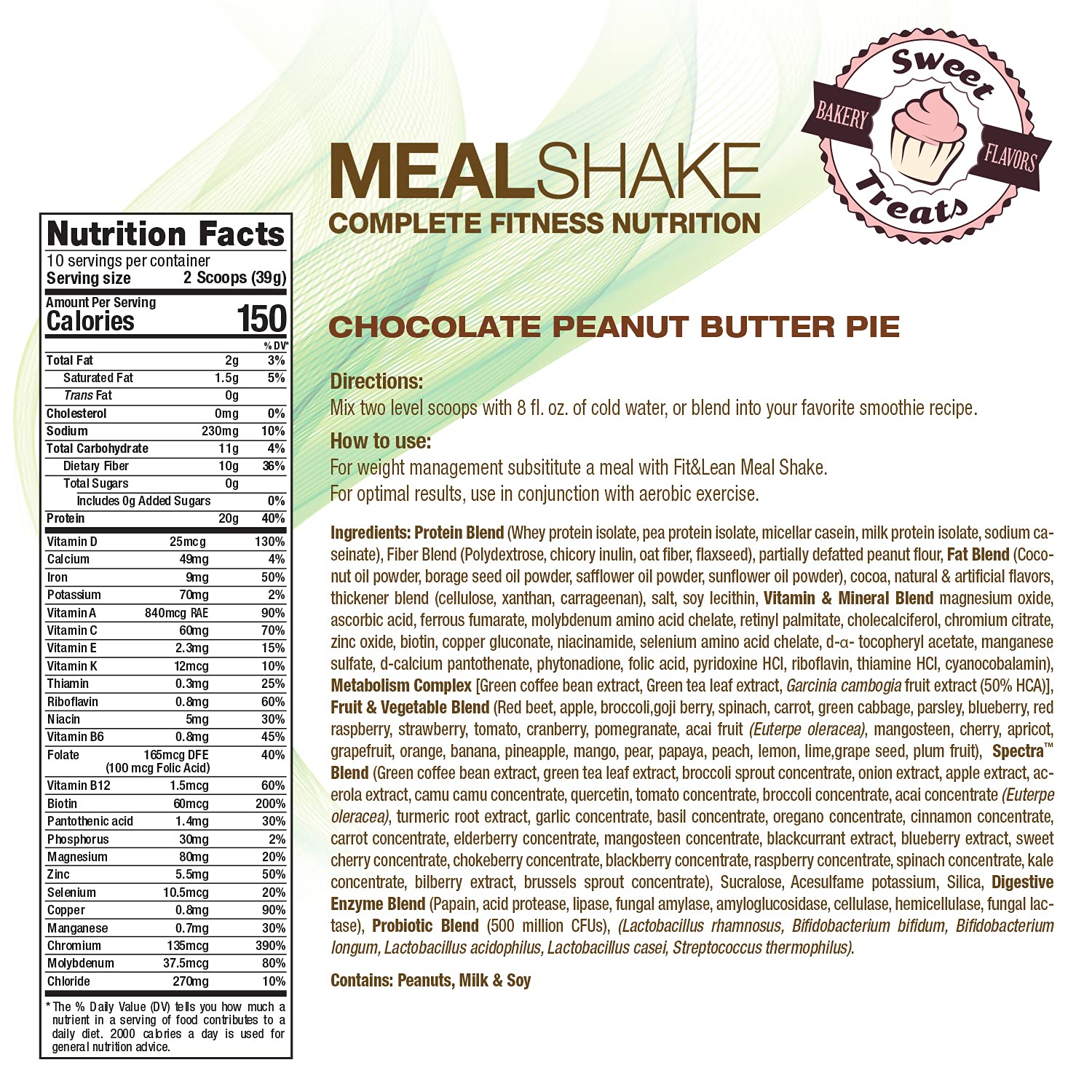 Fit & Lean Meal Shake Meal Replacement with Protein, Fiber, Probiotics and Organic Fruits - Maple Wellness Supplements