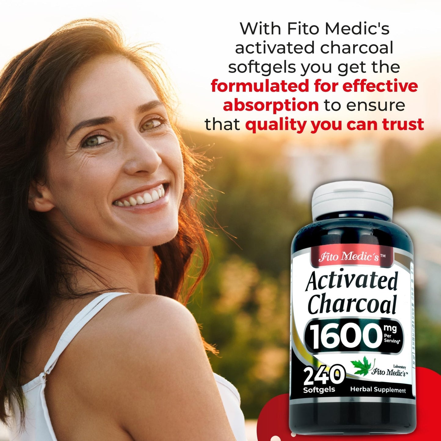 FITO MEDIC'S Lab | Activated Charcoal | 240 caps | Activated Charcoal Pills - Maple Wellness Supplements
