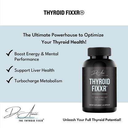 Fixxr Thyroid Support by Dr. Amie | T2 Thyroid Supplement | 30 Day Supply, 60 Capsules - Maple Wellness Supplements
