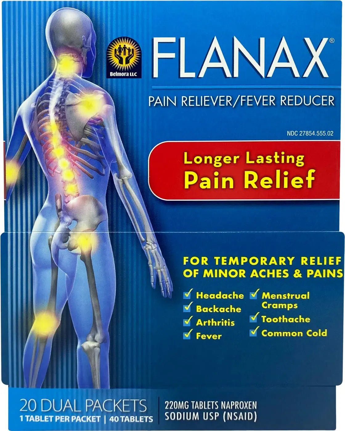 Flanax Pain Reliever Tablets 2ct Retail Dispenser - Maple Wellness Supplements