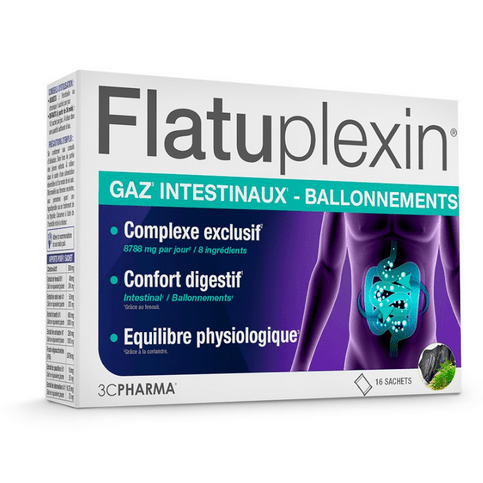 Flatuplexin intestinal gas and bloating 16 sachets 3C PHARMA - Maple Wellness Supplements