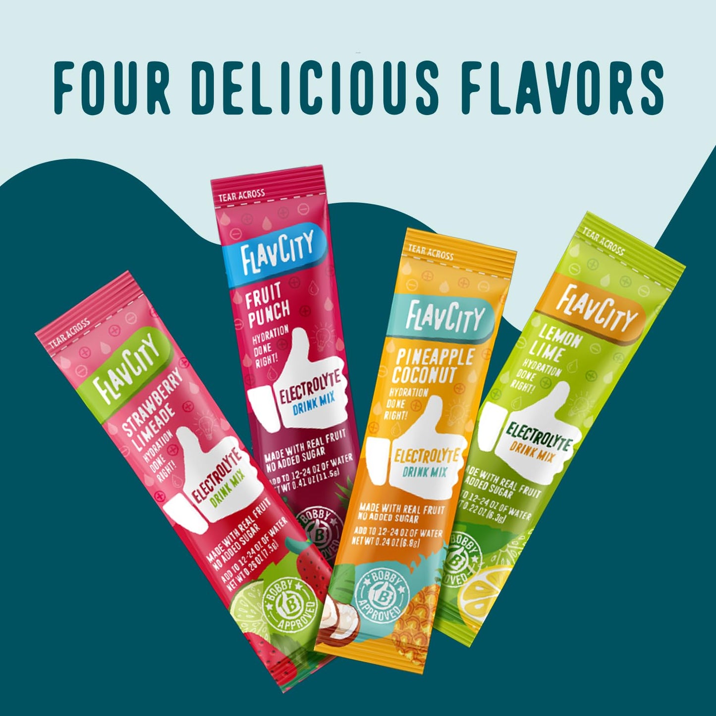 FlavCity Electrolytes Powder Packets - 28 Hydration Packets, Variety Pack - No Added Sugar - Hydration Powder with Real Fruit & Unrefined Sea Salt - Maple Wellness Supplements
