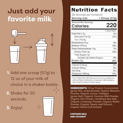 FlavCity Protein Powder Smoothie, Chocolate - 100% Grass-Fed Whey Protein Smoothie - Maple Wellness Supplements