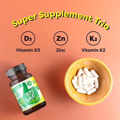 FlavCity Vitamin D3, K2 & Zinc - Triple Threat Supplement - Daily or Seasonal Immune Support - Vitamin D with K2 for Enhanced Absorption - Maple Wellness Supplements