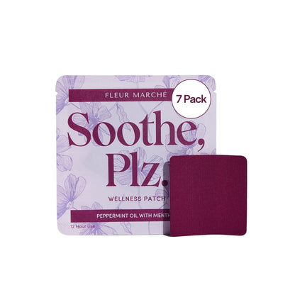 Fleur Marche Soothe, Plz. Botanical Patch - Muscle Recovery Patch with Peppermint Oil & Menthol - Post Night Out, Post Workout, or Daily Relief - Highly Bioavailable - 7 Patches - Maple Wellness Supplements