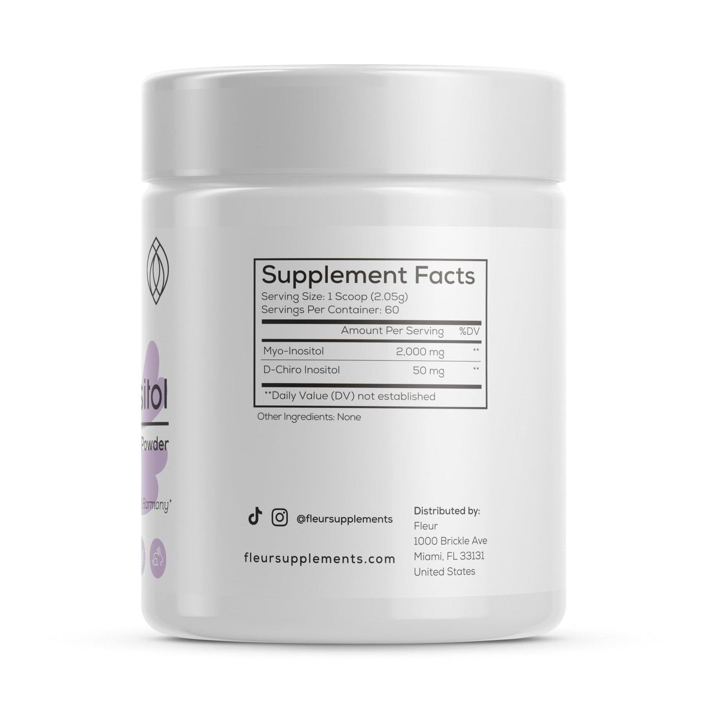 FLEUR Myo-Inositol & D-Chiro Inositol Powder, Hormone Balance and Ovarian Function - Maple Wellness Supplements