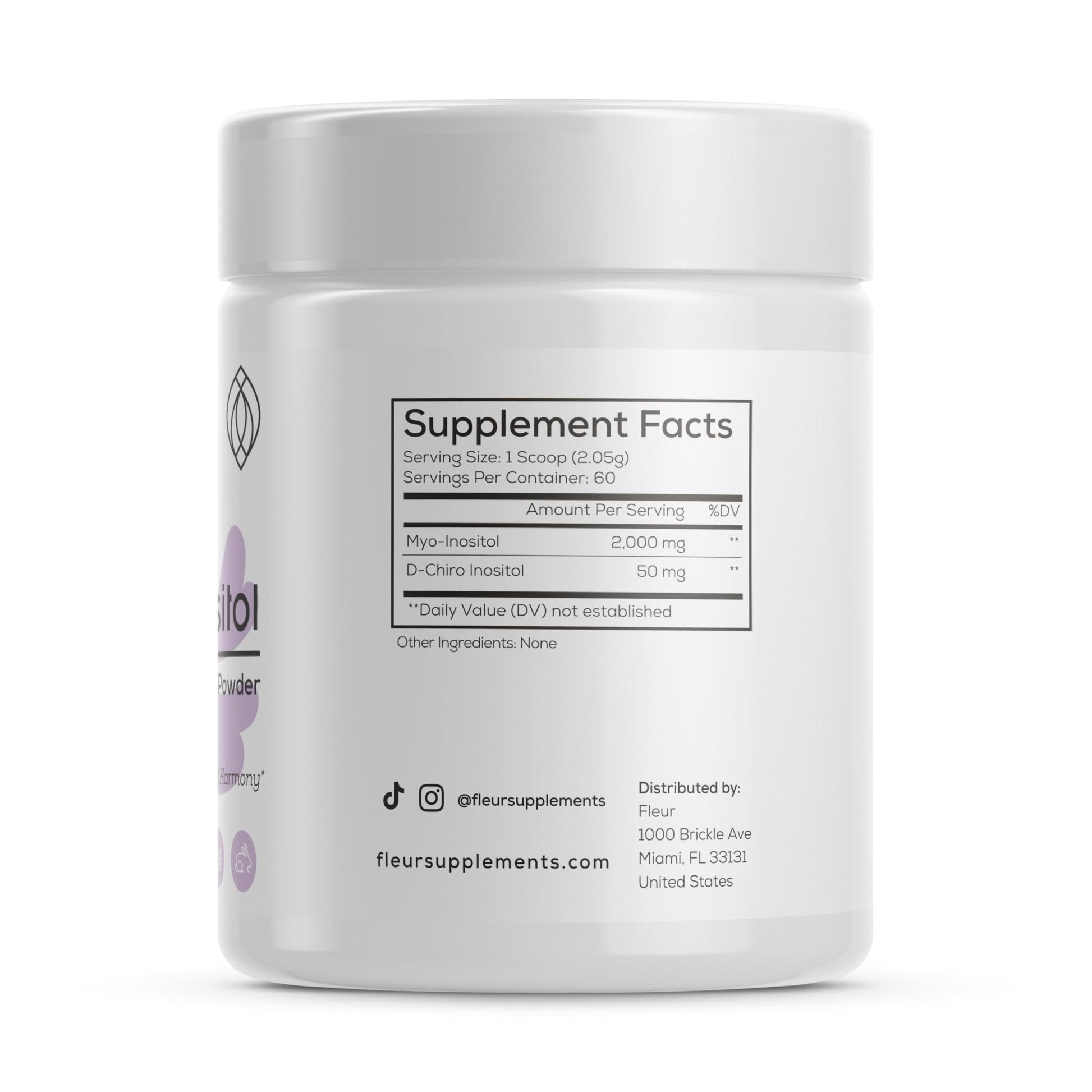 FLEUR Myo-Inositol & D-Chiro Inositol Powder, Hormone Balance and Ovarian Function - Maple Wellness Supplements