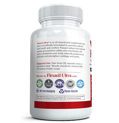 Flexacil Ultra (3 Bottles) Maximum Strength Joint Health & Support Supplement | Glucosami - Maple Wellness Supplements