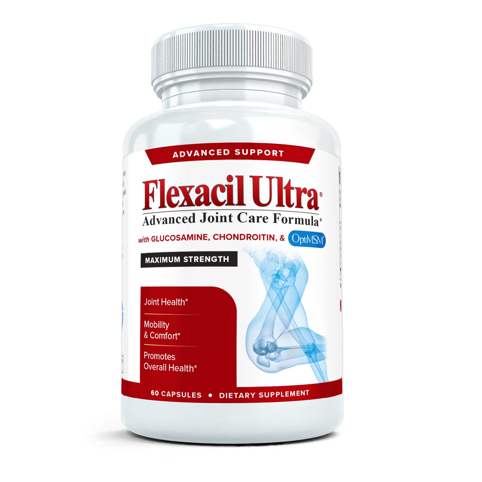 Flexacil Ultra (3 Bottles) Maximum Strength Joint Health & Support Supplement | Glucosami - Maple Wellness Supplements