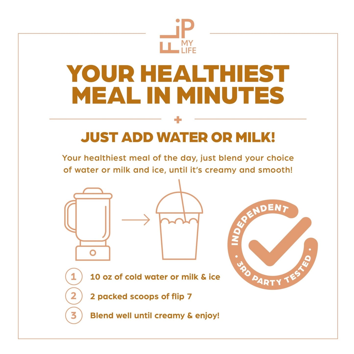 Flip My Life, Flip 7 Natural SuperFood, Plant-Based Protein, Complete Meal Replacement to Support Healthy Gut, 7 Mega Nutrient Rich Blends all in one to AGE BETTER - Peanut Butter - Maple Wellness Supplements