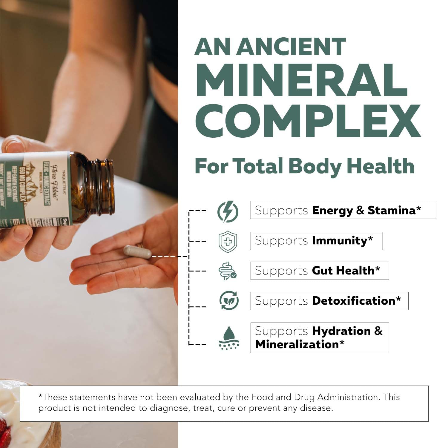 Flora Fulvic | Fulvic Acid + Humic Acid Complex – 550 mg |Mined in Utah, Prehistoric Deep Earth Extract | Immunity, Gut, Digestion – Natural Trace Mineral Complex - Maple Wellness Supplements