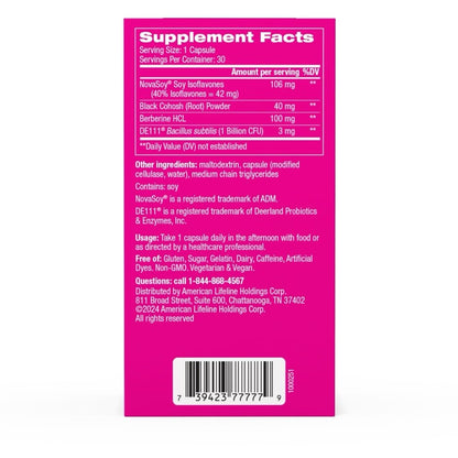 Florajen Triple-Action Menopause Probiotic - Hormonal Balance, Hot Flash, & Mood Swing Relief - Weight Management & Digestive Support - Featuring Berberine, Black Cohosh, & Botanical - 30 Capsules - Maple Wellness Supplements