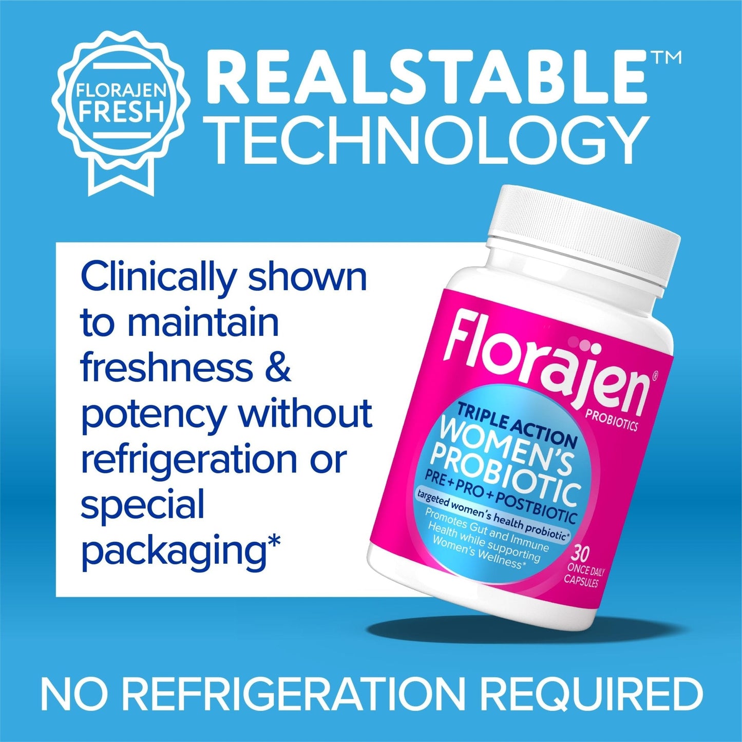 Florajen Women's Complete Triple-Action Prebiotic + Probiotic + Postbiotic for Digestive & Immune Support - Fast-Acting Relief from Constipation & Bloating - Maple Wellness Supplements