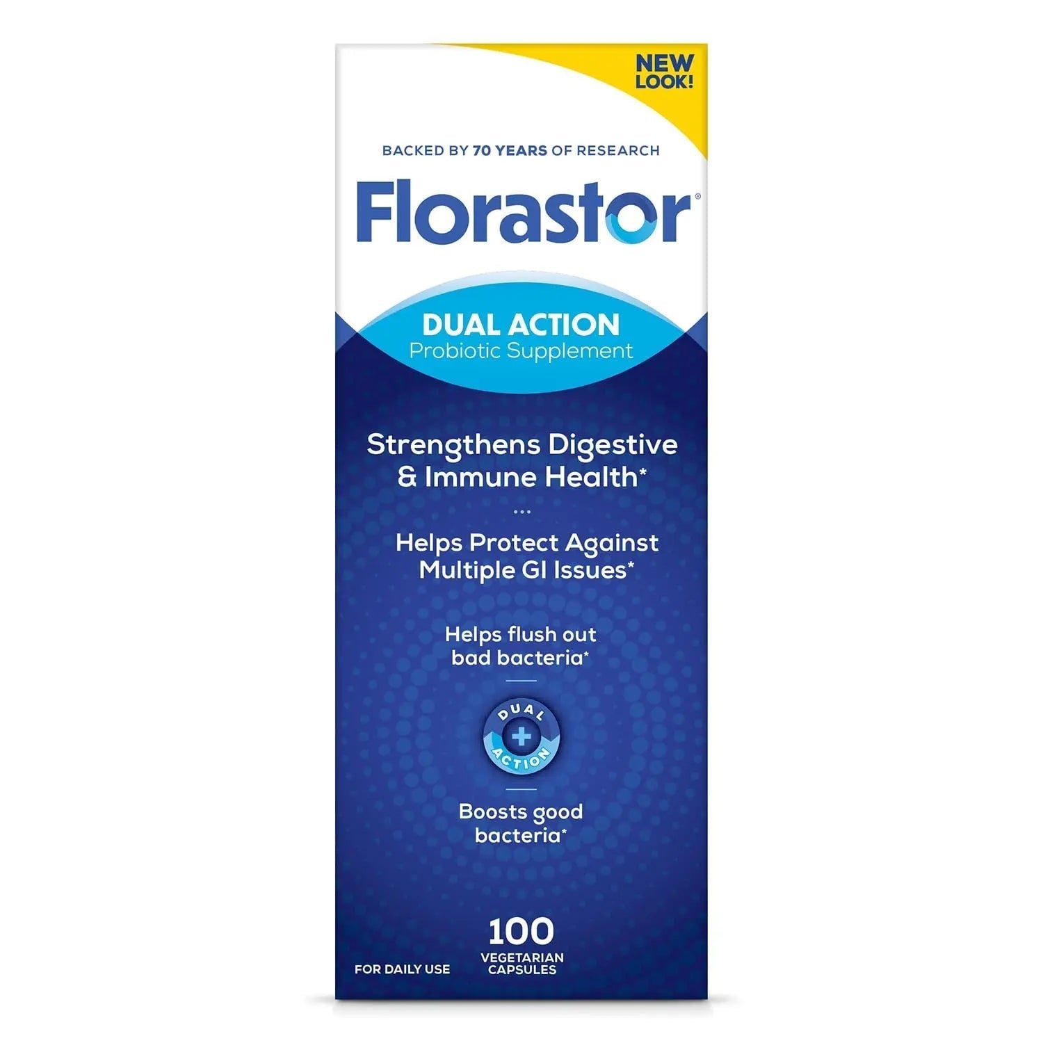 Florastor Probiotics for Digestive and Immune Health, 100 Capsules, Probiotics for Women & Men, Helps Flush Out Bad Bacteria, Boosts The Good with Our Unique Strain Saccharomyces Boulardii - Maple Wellness Supplements