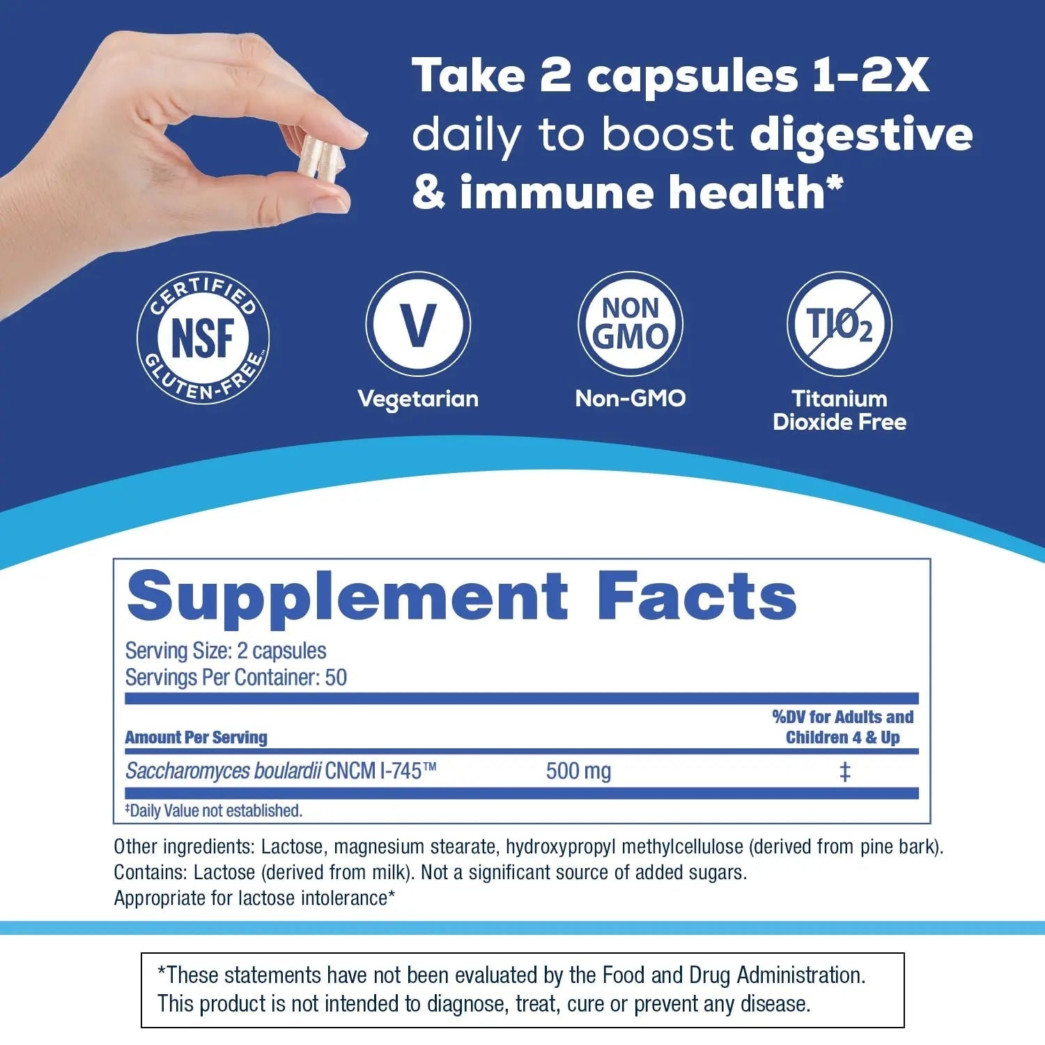 Florastor Probiotics for Digestive and Immune Health, 100 Capsules, Probiotics for Women & Men, Helps Flush Out Bad Bacteria, Boosts The Good with Our Unique Strain Saccharomyces Boulardii - Maple Wellness Supplements