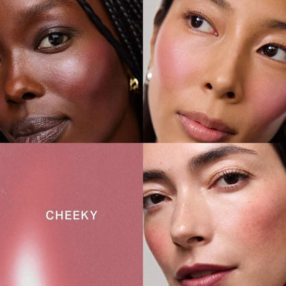 Flush Balm Cream Blush Stick - Fragrance Free, Blendable, Natural Radiant Finish, Buildable Color for Cheeks & Lips - Color: Cheeky - (Cool Pink) - Maple Wellness Supplements