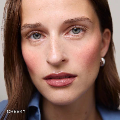Flush Balm Cream Blush Stick - Fragrance Free, Blendable, Natural Radiant Finish, Buildable Color for Cheeks & Lips - Color: Cheeky - (Cool Pink) - Maple Wellness Supplements