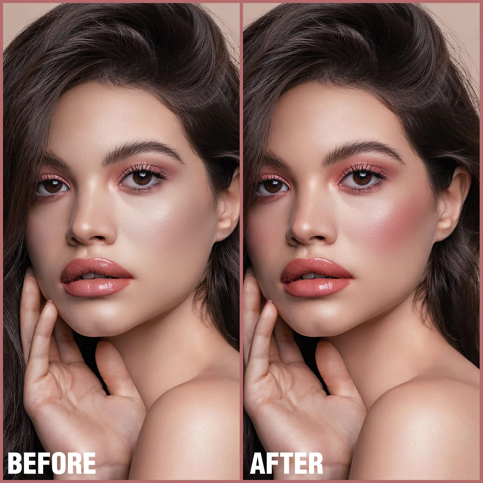 FOCALLURE Cream Blush Makeup,Buildable Blush Stick for Cheeks,Matte and Dewy Finish,Long Wearing,Easy Application,Lightweight Multi Stick,ROSE FLUSH - Maple Wellness Supplements
