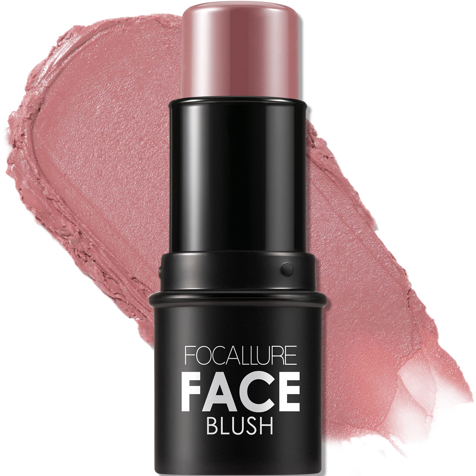FOCALLURE Cream Blush Makeup,Buildable Blush Stick for Cheeks,Matte and Dewy Finish,Long Wearing,Easy Application,Lightweight Multi Stick,ROSE FLUSH - Maple Wellness Supplements