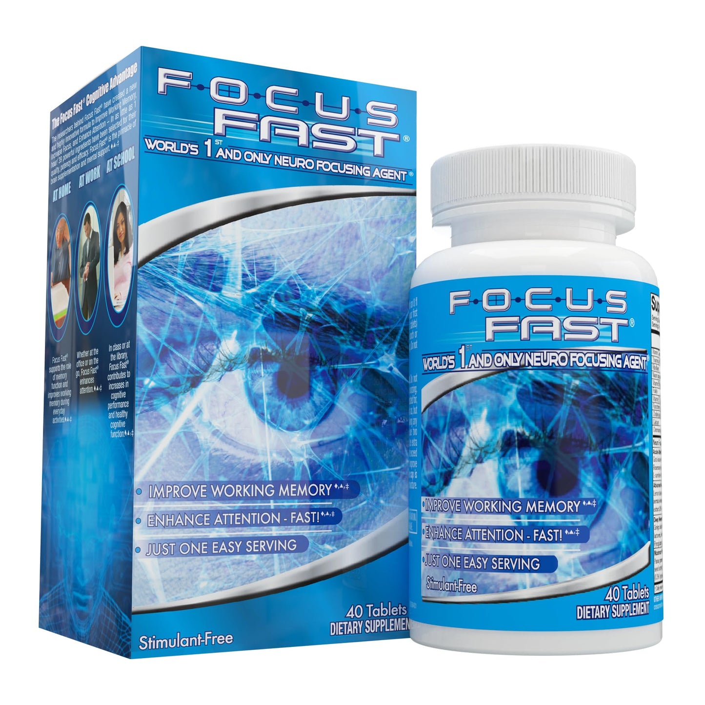 Focus Fast Brain Supplement - Improve Working Memory, Enhance Focus, Boost Cognition in as Little as 1 Hour. Caffeine/Stimulant Free Nootropic - Maple Wellness Supplements