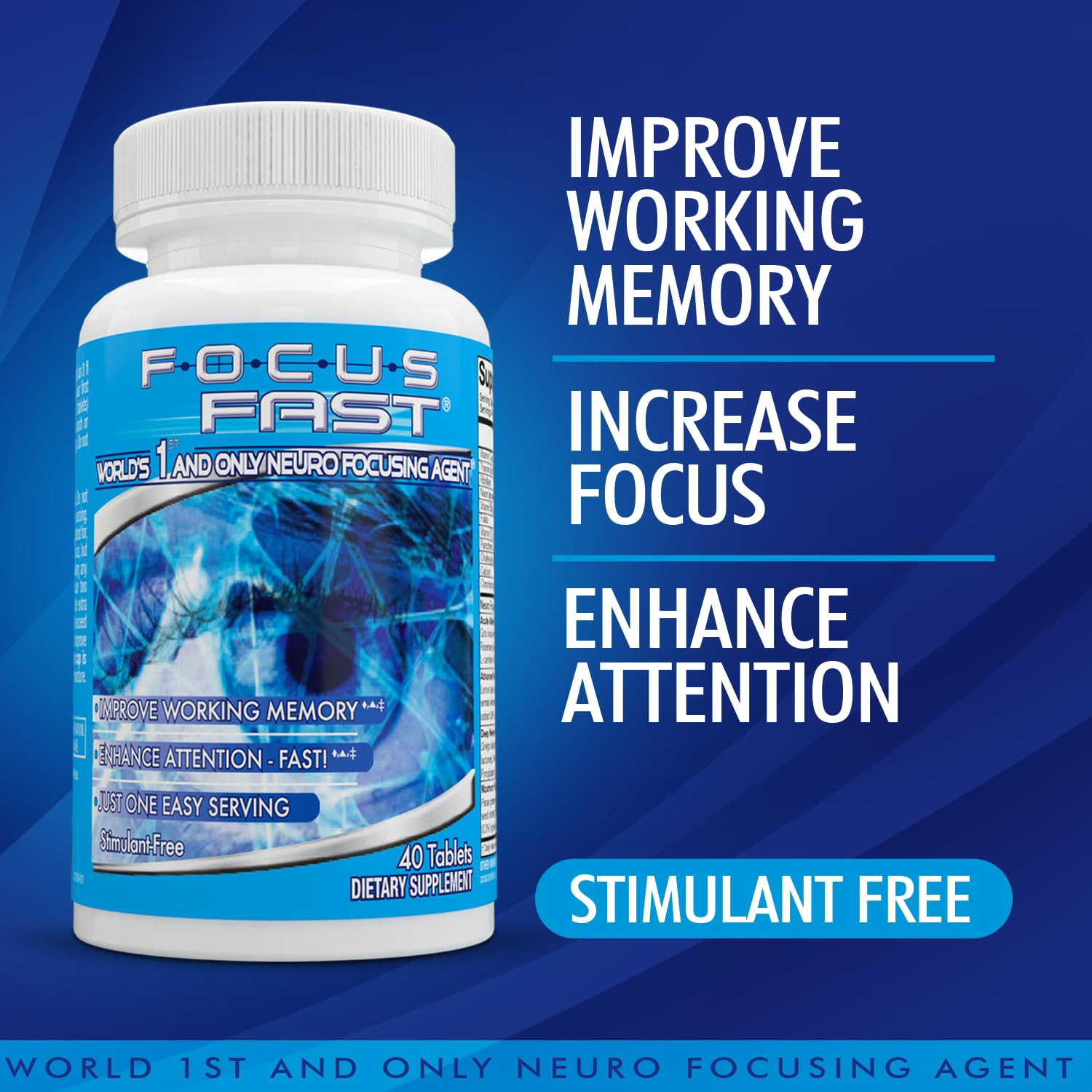 Focus Fast Brain Supplement - Improve Working Memory, Enhance Focus, Boost Cognition in as Little as 1 Hour. Caffeine/Stimulant Free Nootropic - Maple Wellness Supplements