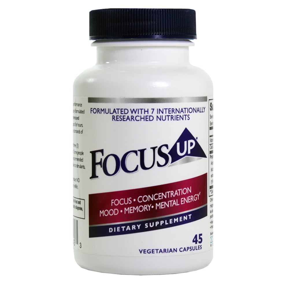 FocusUP Brain & Energy Support Supplement – Natural Nootropic Capsules with Acetyl L-Carnitine, Rhodiola, DMAE & Huperzine-A | Supports Focus, Memory, Mood & Mental Clarity | 45 Sugar-Free Capsules - Maple Wellness Supplements
