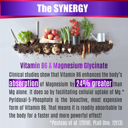 Folona Magnesium Glycinate with Vitamin B6 Research Proven to Enhance Absorption, 1350mg Fully Chelated - Supports Sleep, Stress Relief, Energy, Muscle Cramps - Gluten Free, NonGMO, 180 Vegan Capsules - Maple Wellness Supplements
