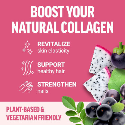 Force Factor Collagen Boosting Superfoods, Vegan Collagen Booster with Hyaluronic Acid, Biotin, Bamboo, Amino Acids & Vitamins for Hair, Skin, and Nails, Strengthener and Skin Supplement, 60 Capsules - Maple Wellness Supplements