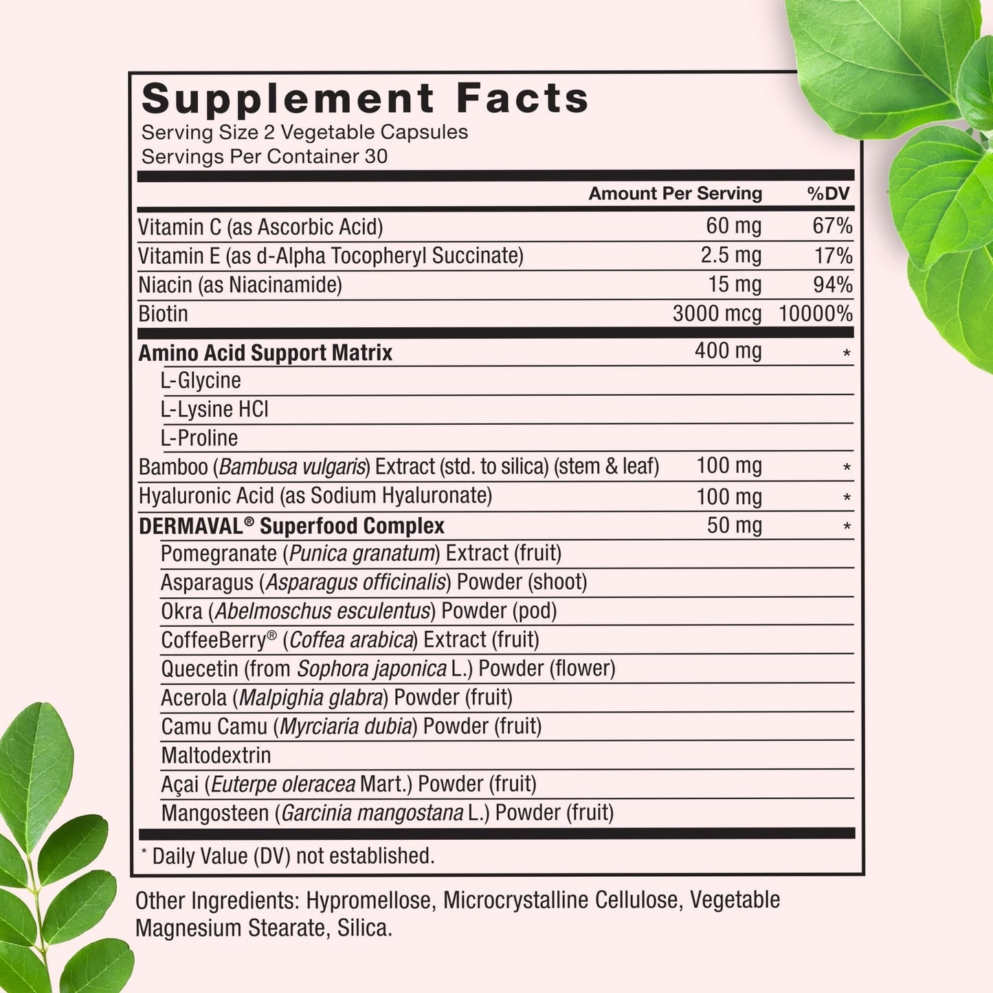 Force Factor Collagen Boosting Superfoods, Vegan Collagen Booster with Hyaluronic Acid, Biotin, Bamboo, Amino Acids & Vitamins for Hair, Skin, and Nails, Strengthener and Skin Supplement, 60 Capsules - Maple Wellness Supplements