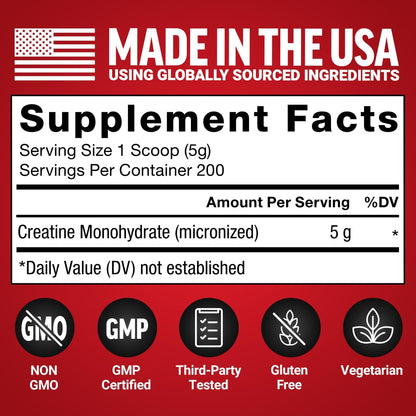 Force Factor Creatine Monohydrate Powder, 5g Micronized Dose to Support Muscle Growth, Strength, Recovery, Cognitive Health & Memory, Unflavored, 200 Servings - Maple Wellness Supplements
