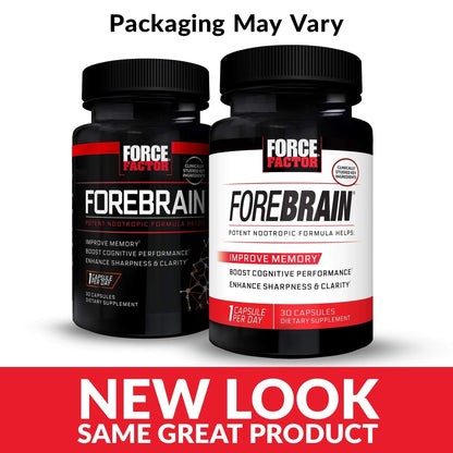 Force Factor Forebrain Nootropic Brain Supplement with Caffeine Bacopa and Huperzine A Capsules 3Pack, White, 90 Count - Maple Wellness Supplements