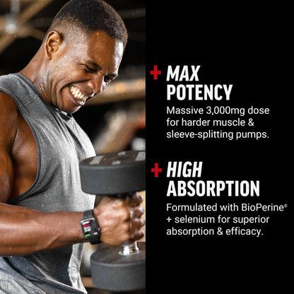 Force Factor L-Arginine Nitric Oxide Supplement with BioPerine to Help Build Muscle and Support Stronger Blood Flow, Circulation, Nutrient Delivery - Maple Wellness Supplements